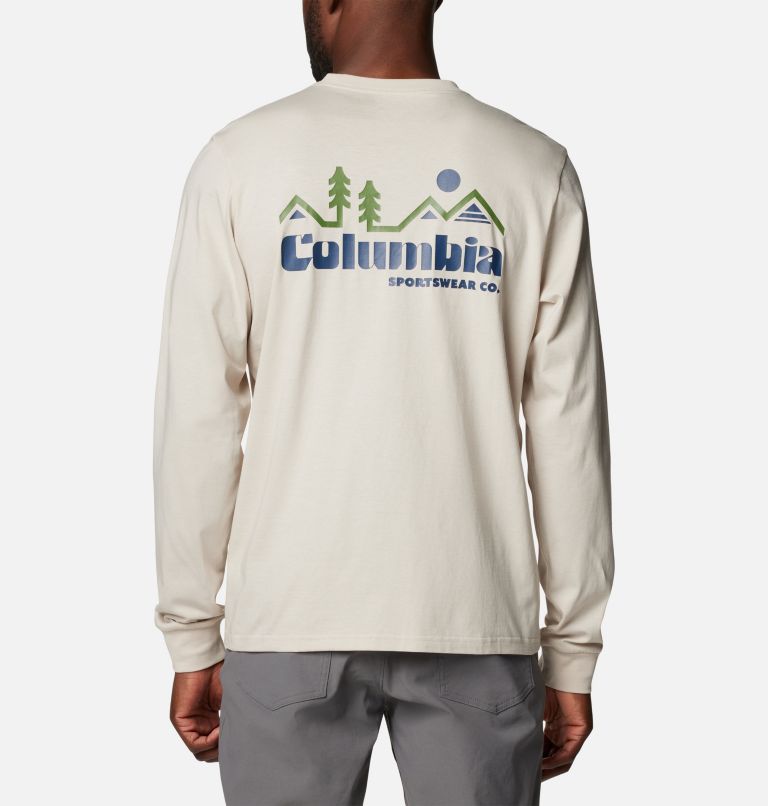 Maglia a manica lunga in cotone biologico CSC Seasonal Logo da uomo, Color: Dark Stone, Peaked Badge, image 1