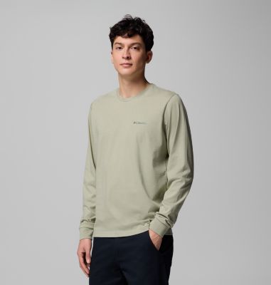 Maglia a manica lunga in cotone biologico CSC Seasonal Logo da uomo, Color: Safari, Meadowland, image 4