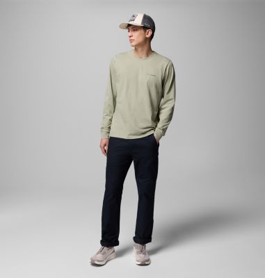 Maglia a manica lunga in cotone biologico CSC Seasonal Logo da uomo, Color: Safari, Meadowland, image 2