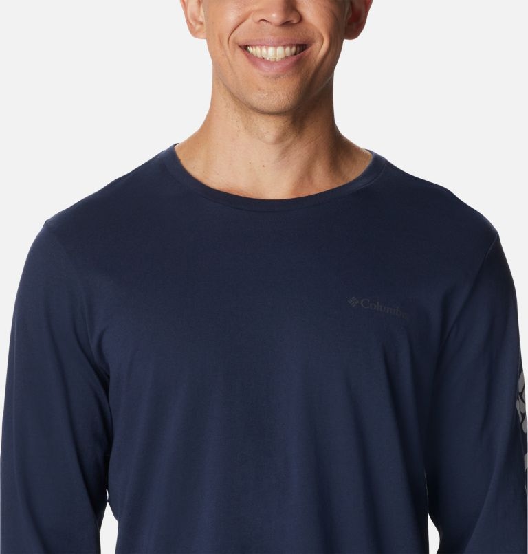 Thumbnail: Men's CSC Basic Logo Long Sleeve T-Shirt, Color: Collegiate Navy, CSC Sleeve Logo, image 4