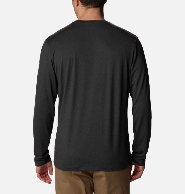 Thumbnail: Men's Tech Trail Long Sleeve Graphic Shirt, Color: Black Heather, Hike Icon Graphic, image 2