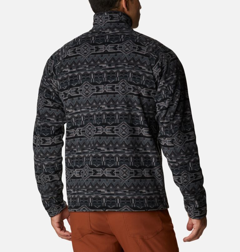 Thumbnail: Men's Fast Trek Printed Half Zip Fleece Pullover, Color: Black 80s Stripe Print, image 2