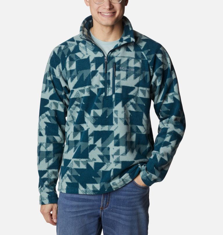 technical printed half zip long