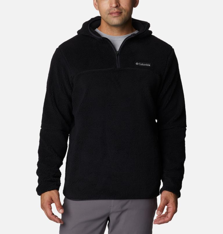 Columbia Men's Rugged Ridge III Sherpa Pullover Hoodie, Black, Small