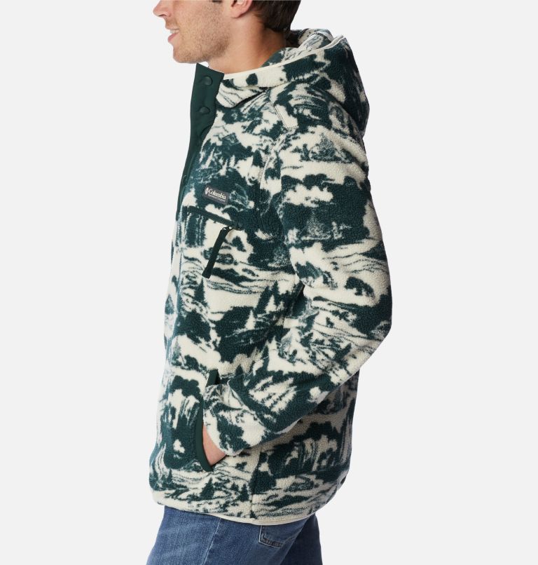 Men's Helvetia Sherpa Fleece Hoodie, Color: Spruce Roasted Print, image 3