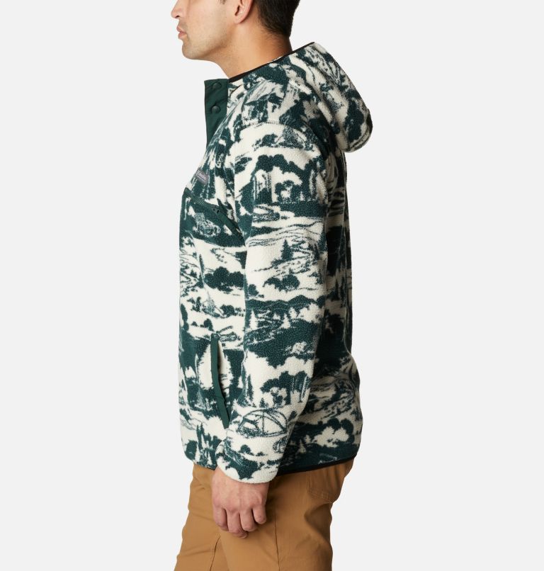 Thumbnail: Hoodie en polaire Helvetia Homme, Color: Spruce Roasted Print, image 3