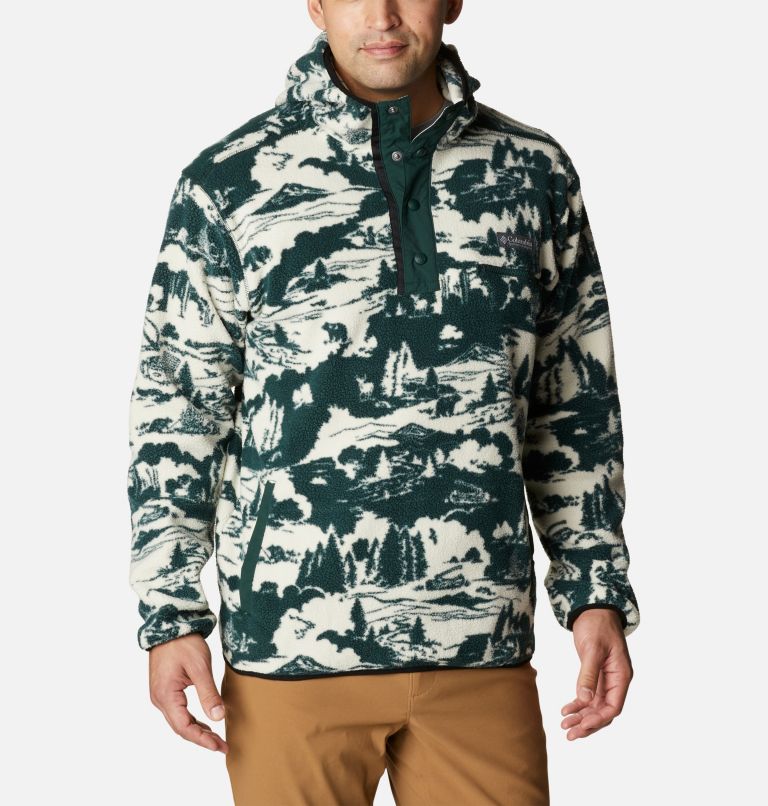 Hoodie en polaire Helvetia Homme, Color: Spruce Roasted Print, image 1