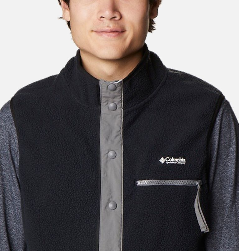Thumbnail: Men's Helvetia Sherpa Fleece Vest, Color: Black, City Grey, image 4