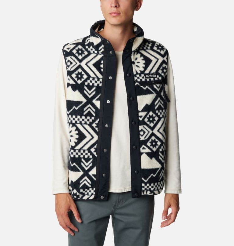 Men's Helvetia Sherpa Fleece Vest, Color: Black Checkered Peaks Multi, image 6