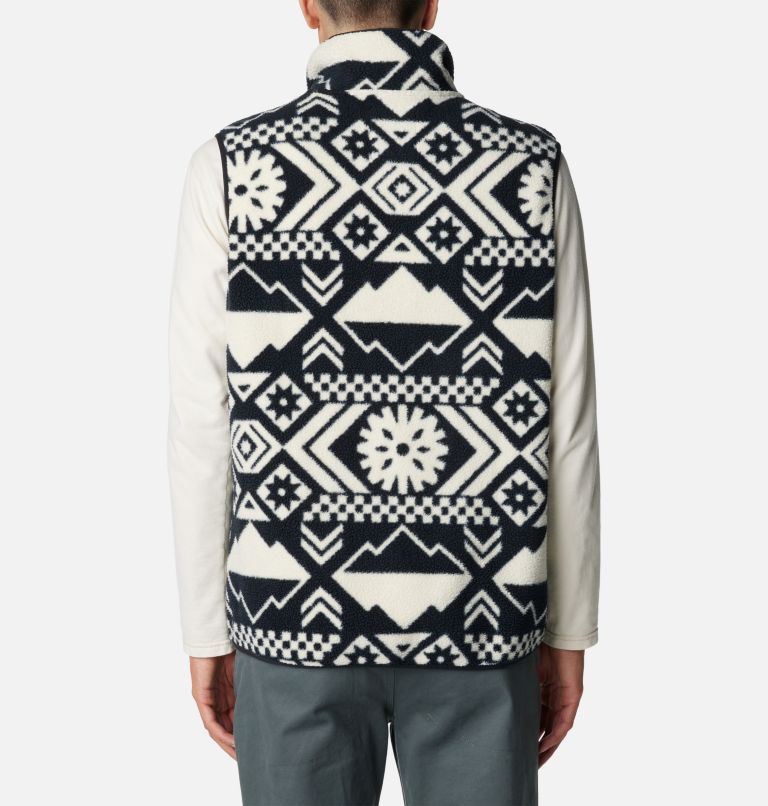 Men's Helvetia Sherpa Fleece Vest, Color: Black Checkered Peaks Multi, image 2