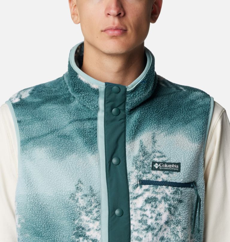 Thumbnail: Men's Helvetia Sherpa Fleece Vest, Color: Night Wave Solar Ski Print, image 4