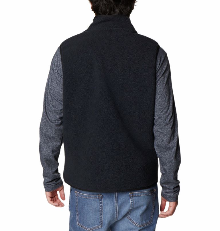 Men's Helvetia Fleece Vest, Color: Black, City Grey, image 2