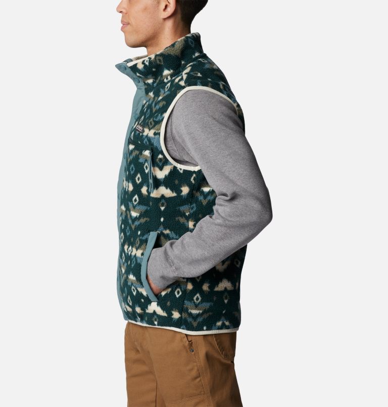 Thumbnail: Men's Helvetia Fleece Vest, Color: Spruce Rocky Mountain Print, image 3