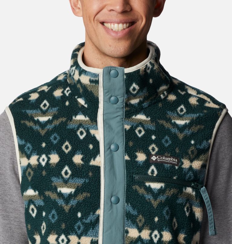 Thumbnail: Men's Helvetia Fleece Vest, Color: Spruce Rocky Mountain Print, image 4