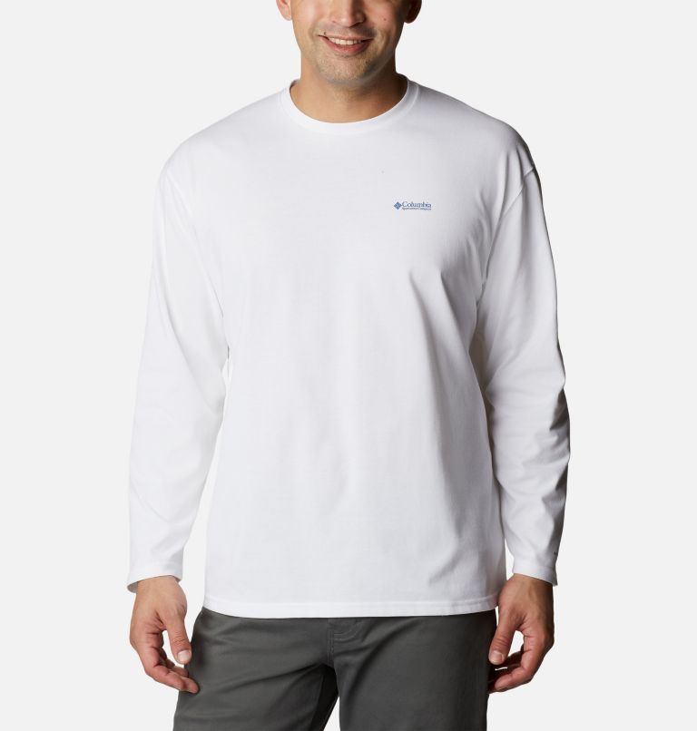 Men's CSC Alpine Way Relaxed Long Sleeve T-Shirt, Color: White, Columbia Gorge Map, image 1