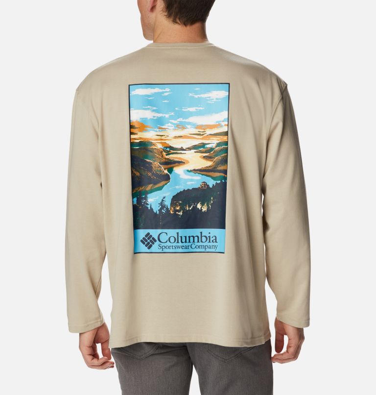 Thumbnail: Camiseta holgada de manga larga CSC Alpine Way para hombre, Color: Ancient Fossil, Gorge Multi, image 2