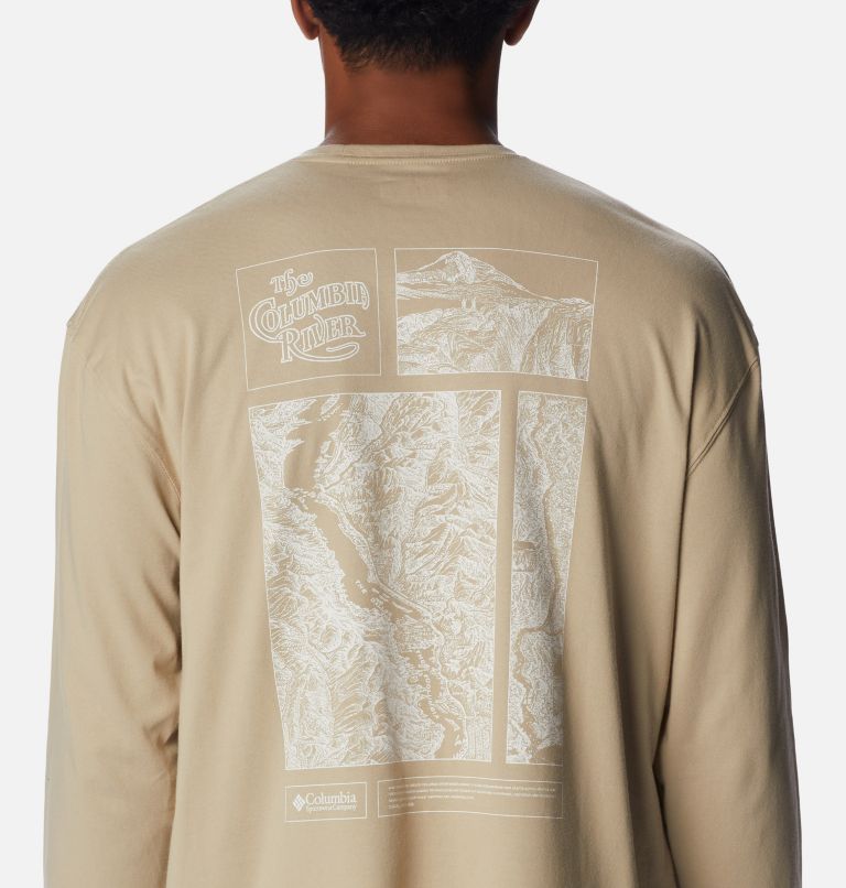 Thumbnail: Camiseta holgada de manga larga CSC Alpine Way para hombre, Color: Ancient Fossil, Columbia Gorge Map, image 5