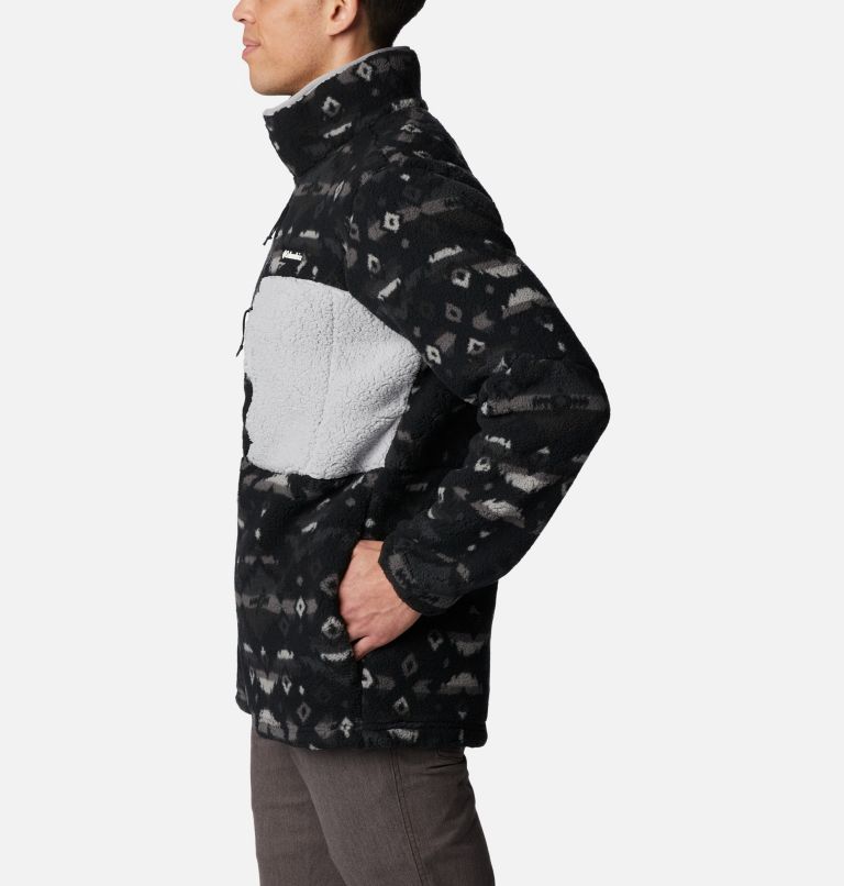 Men's Mountainside Printed Fleece Jacket, Color: Black Rocky Mountain Print, image 3