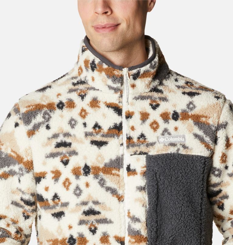 Thumbnail: Men's Mountainside Printed Fleece Jacket, Color: Chalk Rocky Mountain Print, image 4
