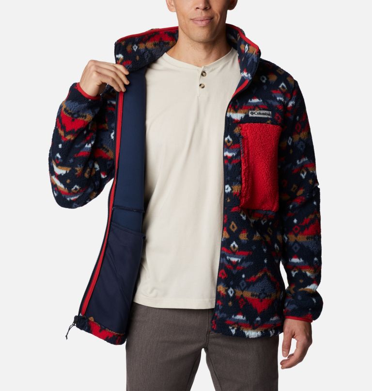 Men's Mountainside Printed Fleece Jacket, Color: Collegiate Navy Rocky Mountain Print, image 5