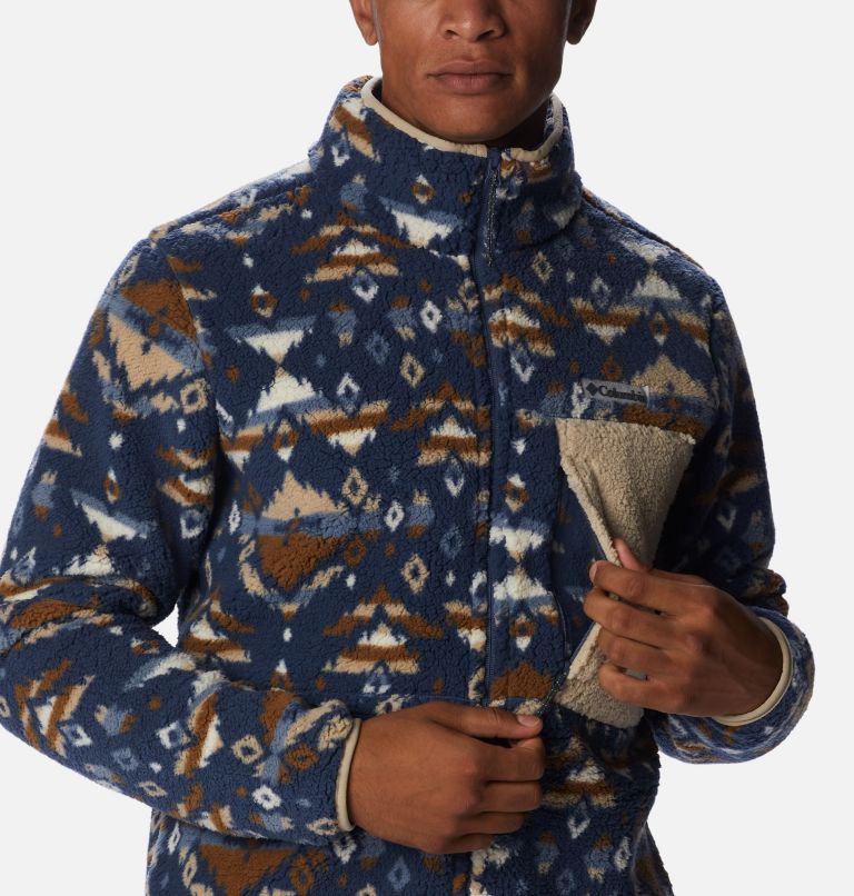 Thumbnail: Men's Mountainside Printed Fleece Jacket, Color: Dark Mountain Rocky Mountain Print, image 6