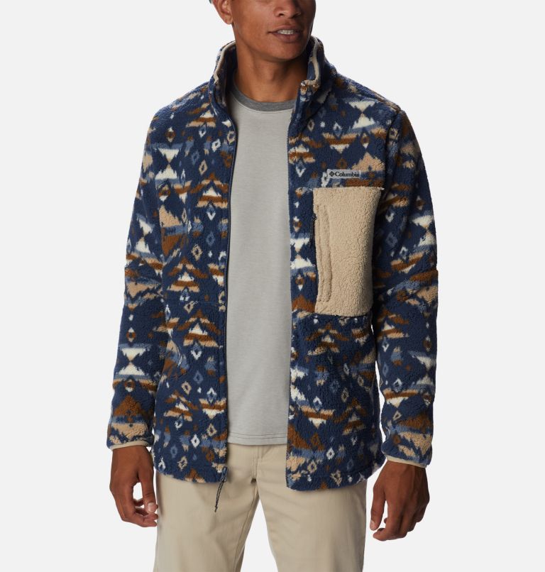 Men's Mountainside Printed Fleece Jacket, Color: Dark Mountain Rocky Mountain Print, image 7