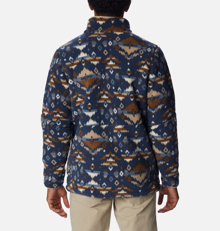 Men's Mountainside Printed Fleece Jacket, Color: Dark Mountain Rocky Mountain Print, image 2
