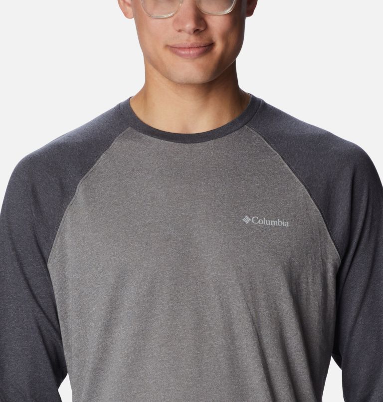 Men's Thistletown Hills Raglan Shirt, Color: City Grey Heather, Shark Heather, image 4