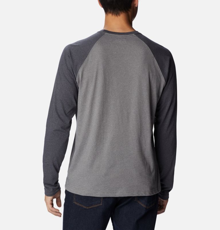 Thumbnail: Men's Thistletown Hills Raglan Shirt, Color: City Grey Heather, Shark Heather, image 2