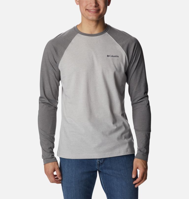 Thumbnail: Men's Thistletown Hills Raglan Shirt, Color: Columbia Grey Heather, City Grey Heather, image 1