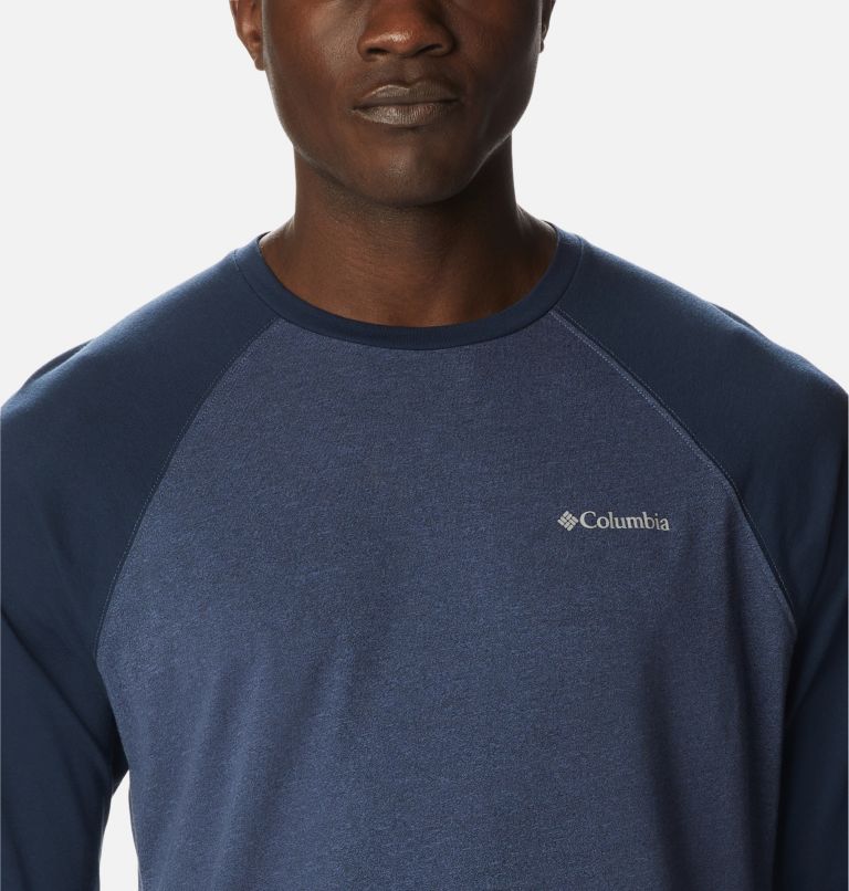 Men's Thistletown Hills Raglan Shirt, Color: Dark Mountain, Coll Navy Heather, image 4