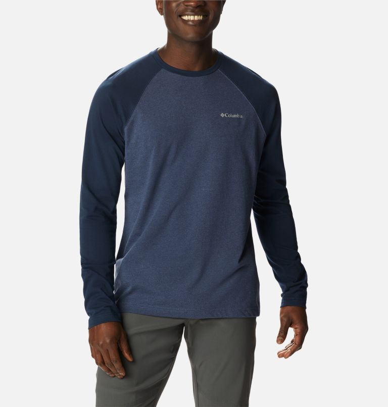 Thumbnail: Men's Thistletown Hills Raglan Shirt, Color: Dark Mountain, Coll Navy Heather, image 1