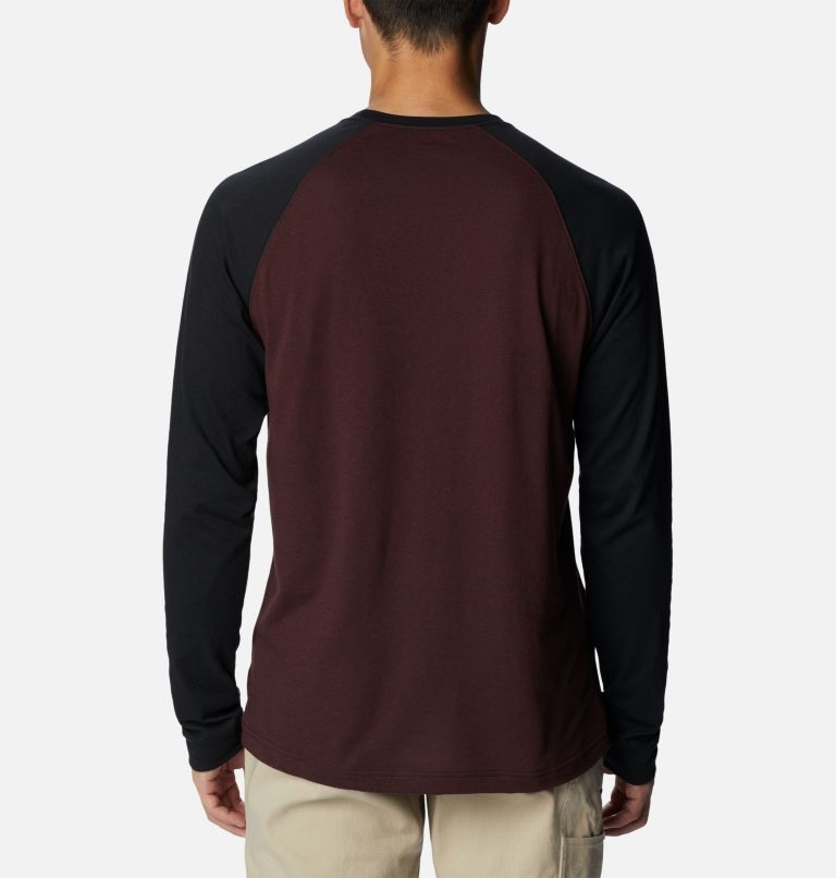 Thumbnail: Men's Thistletown Hills Raglan Shirt, Color: Elderberry Heather, Black, image 2