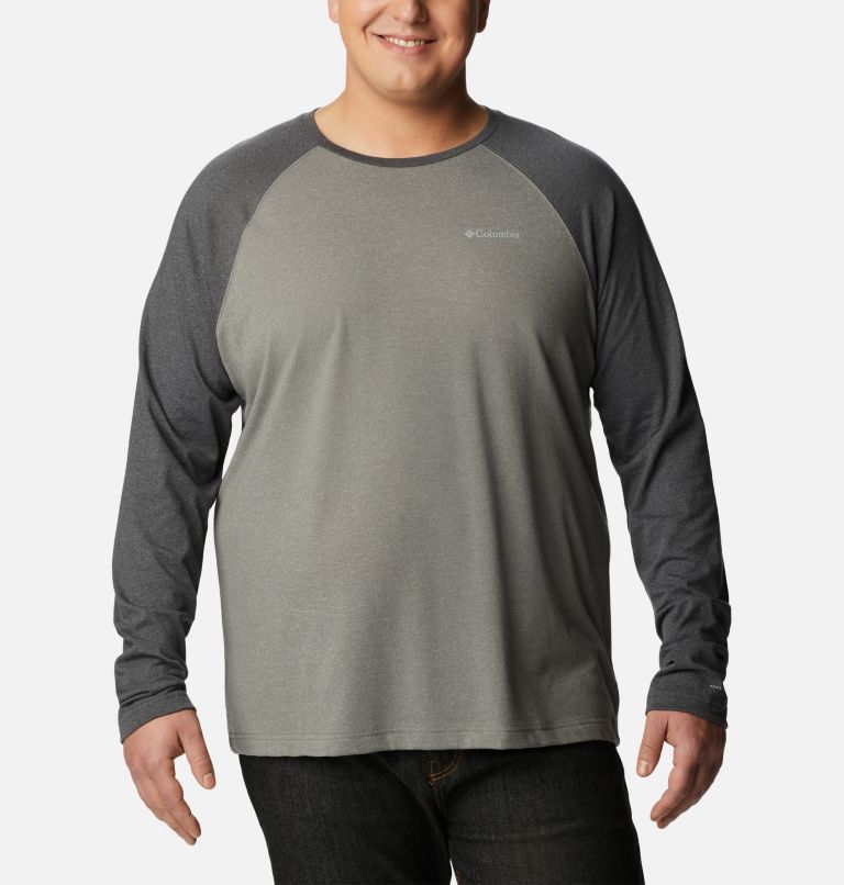 Thumbnail: Men's Thistletown Hills Raglan Shirt - Big , Color: City Grey Heather, Shark Heather, image 1