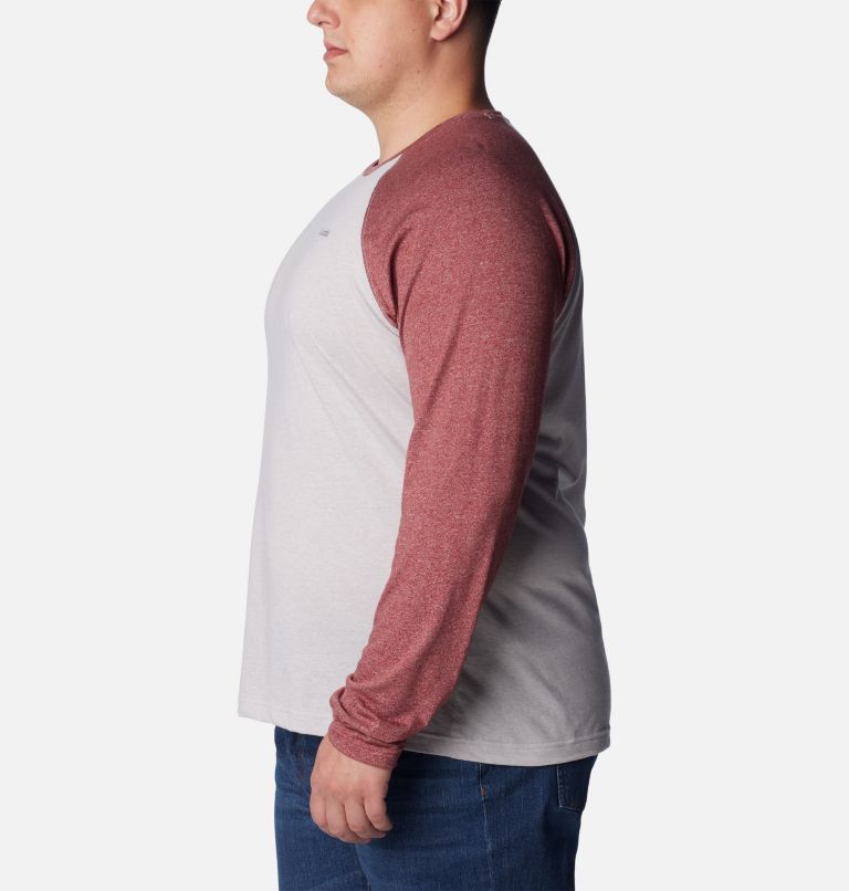 Thistletown Hills Raglan Tee | 040 | 2X, Color: Colm Grey Heather, Red Jasper Heather, image 3