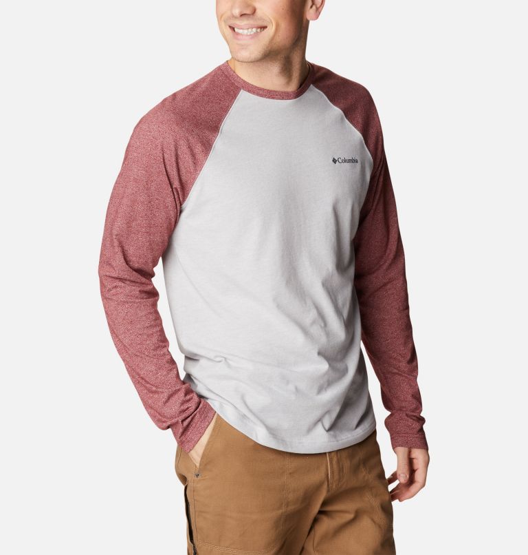 Men's Thistletown Hills Raglan Shirt - Tall, Color: Colm Grey Heather, Red Jasper Heather, image 5