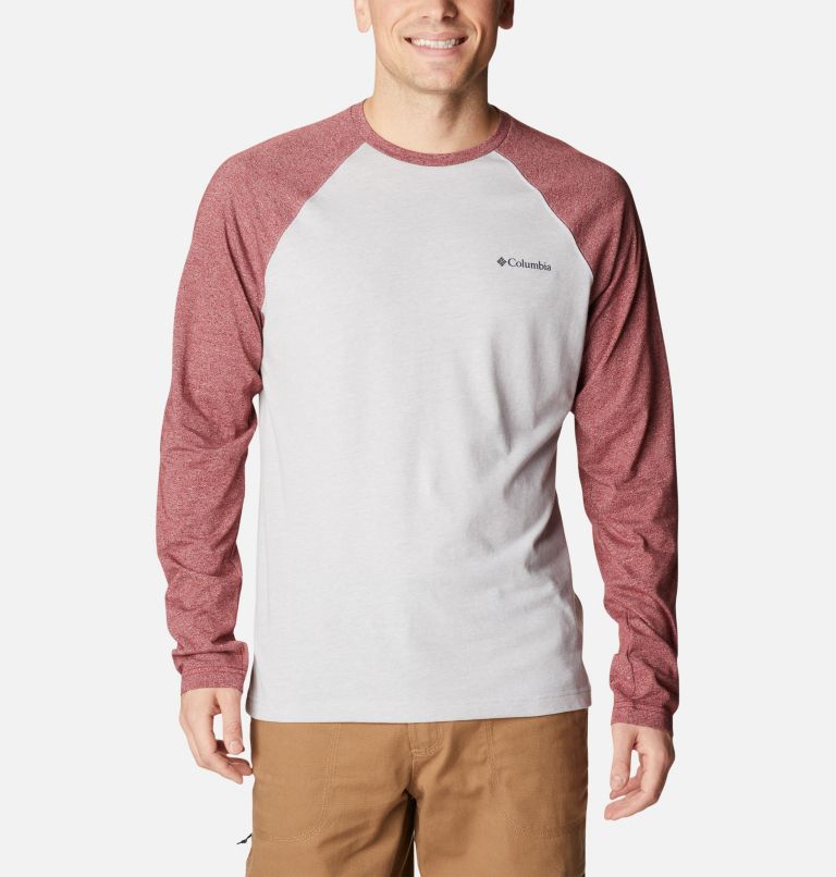 Men's Thistletown Hills Raglan Shirt - Tall, Color: Colm Grey Heather, Red Jasper Heather, image 1