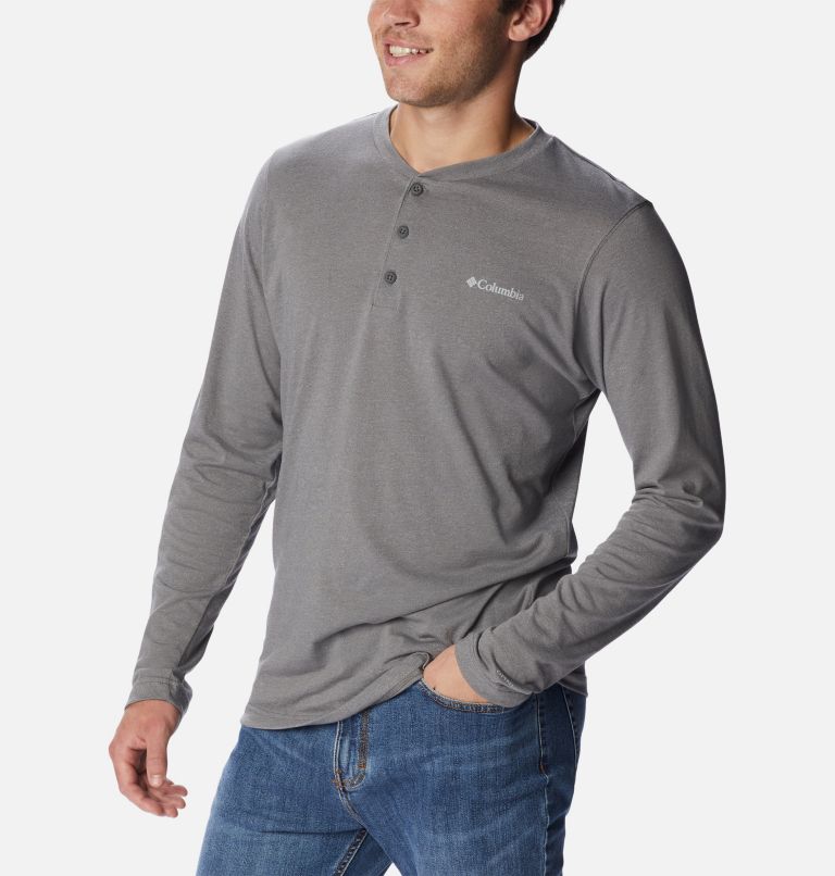 Men's Thistletown Hills Henley, Color: City Grey Heather, image 5