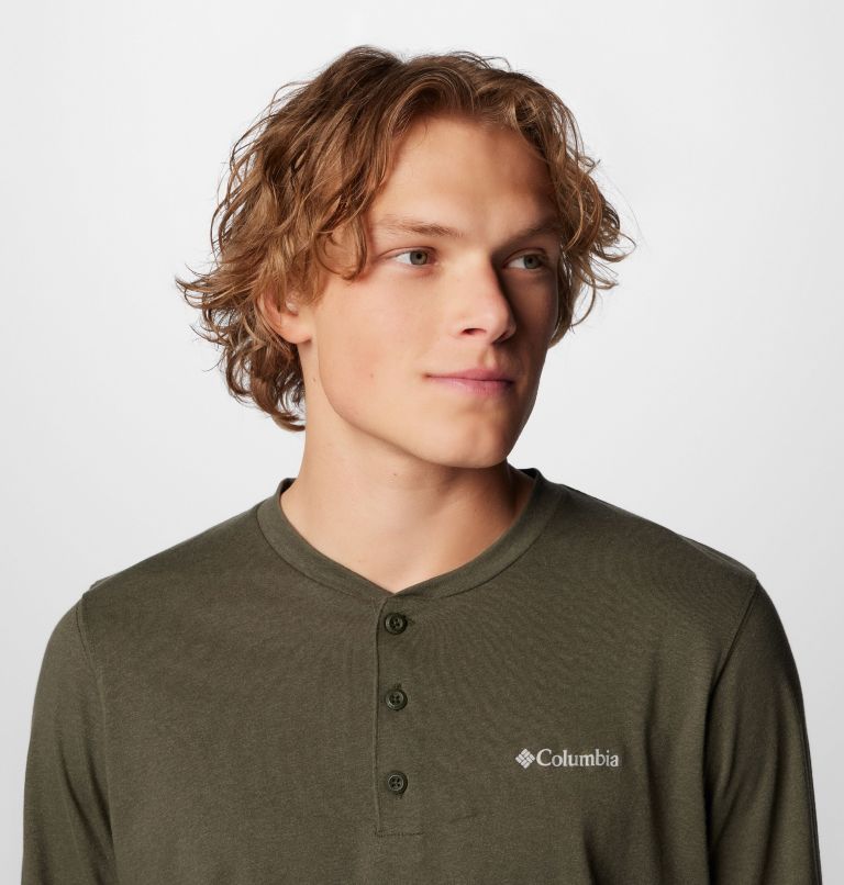 Men's Thistletown Hills Henley, Color: Greenscape Heather, image 5