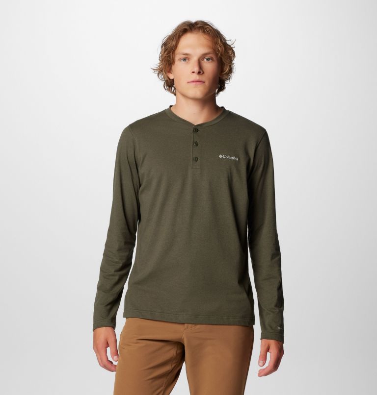 Men's Thistletown Hills Henley, Color: Greenscape Heather, image 1