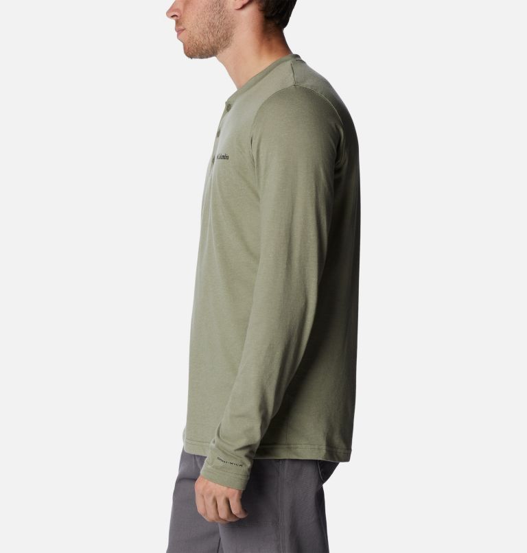 Thumbnail: Men's Thistletown Hills Henley, Color: Stone Green Heather, image 3