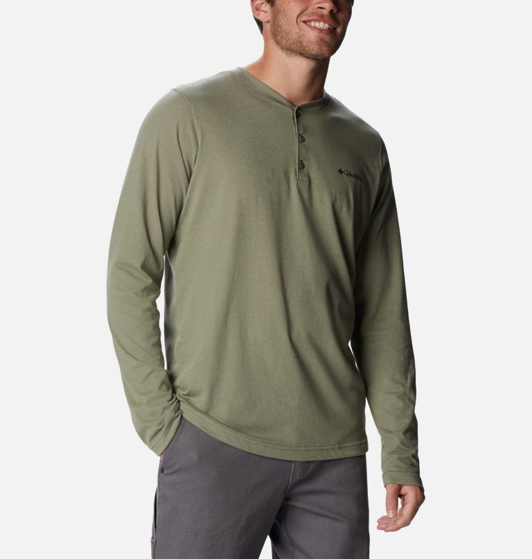 Men's Thistletown Hills Henley, Color: Stone Green Heather, image 5