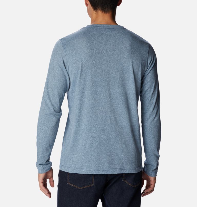 Men's Thistletown Hills Henley, Color: Dark Mountain Heather, Sky Blue, image 2
