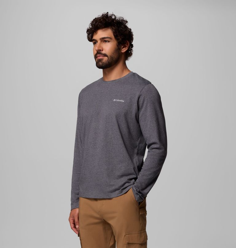 Men's Thistletown Hills Long Sleeve Crew Shirt, Color: City Grey Heather, image 4