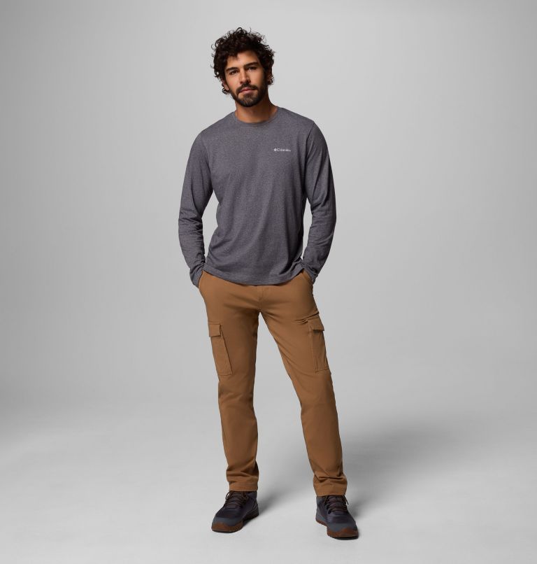 Men's Thistletown Hills Long Sleeve Crew Shirt, Color: City Grey Heather, image 2