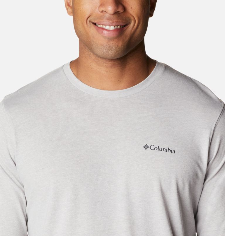 Thumbnail: Men's Thistletown Hills Long Sleeve Crew Shirt, Color: Columbia Grey Heather, image 4