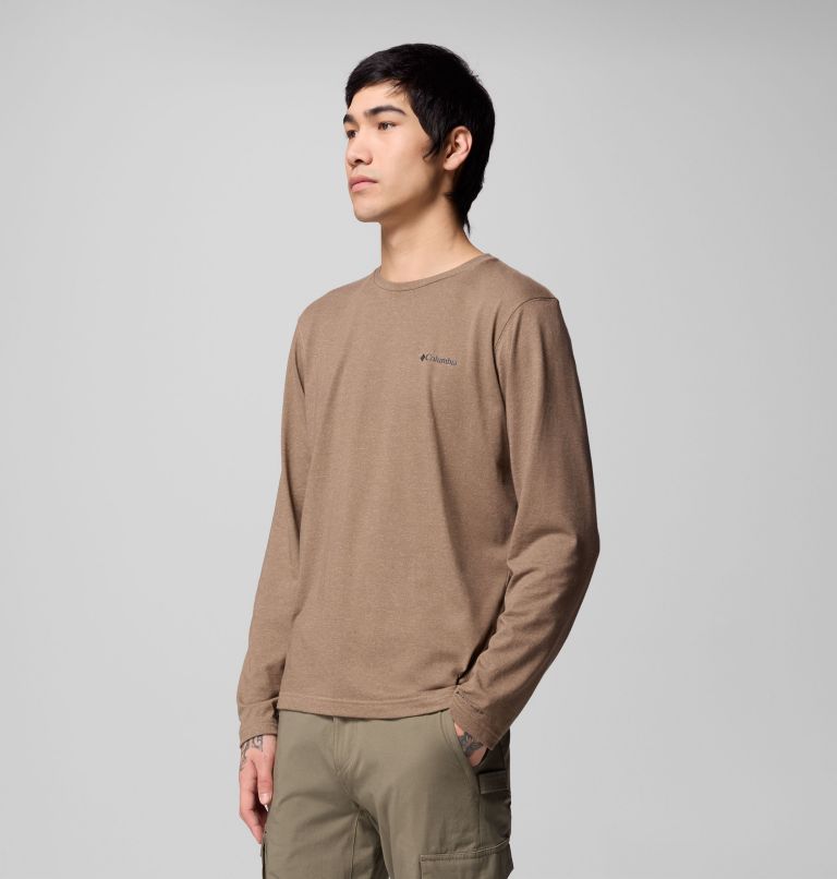 Men's Thistletown Hills Long Sleeve Crew Shirt, Color: Delta Heather, image 4