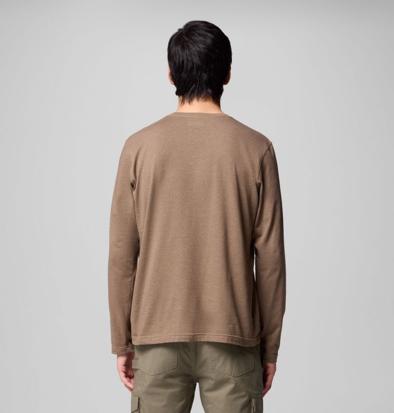 Men's Thistletown Hills Long Sleeve Crew Shirt, Color: Delta Heather, image 3