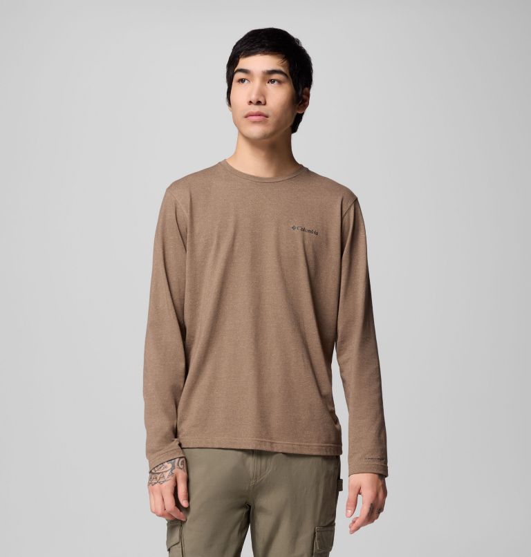 Men's Thistletown Hills Long Sleeve Crew Shirt, Color: Delta Heather, image 1