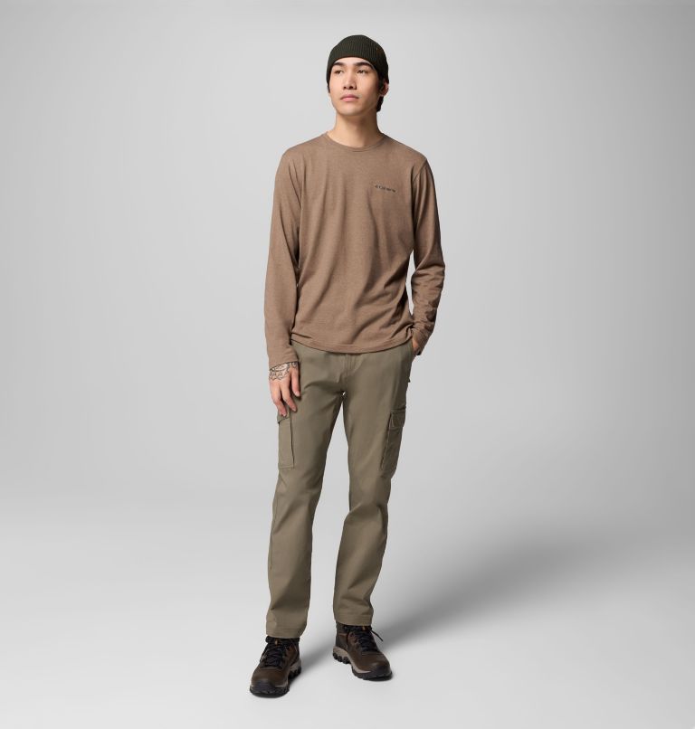 Men's Thistletown Hills Long Sleeve Crew Shirt, Color: Delta Heather, image 2
